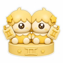 Mokko Géminis: figura del zodiaco, gemelos amarillos