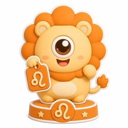 Mokko Leo: figura del zodiaco, león naranja
