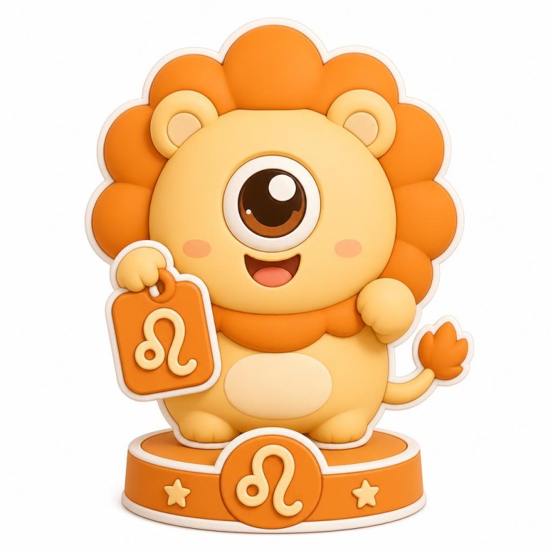 Mokko Leo: figura del zodiaco, león naranja