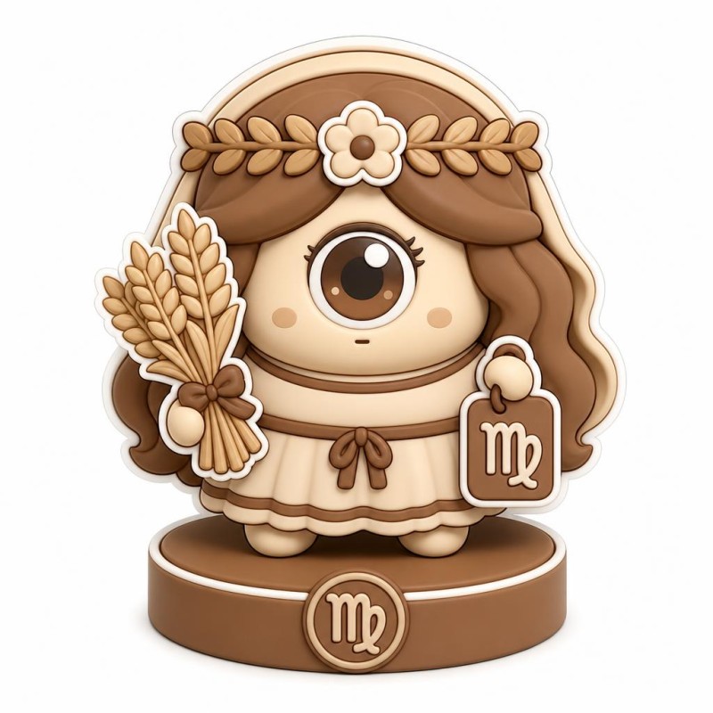 Mokko Virgo: figura del zodiaco, doncella con espigas